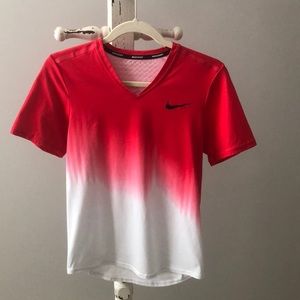 Nike Court XS Mens Federer Red and White Shirt
